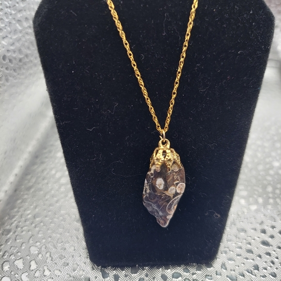 14kt Gf Necklace w/Stone Pendant. - Picture 1 of 16